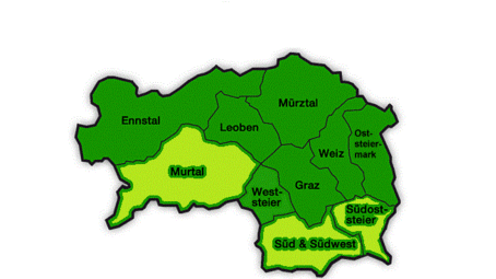 Bild zeigt Karte der Liefertour Südsteiermark, Murtal.